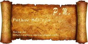Petkov Mária névjegykártya
