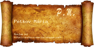Petkov Mária névjegykártya